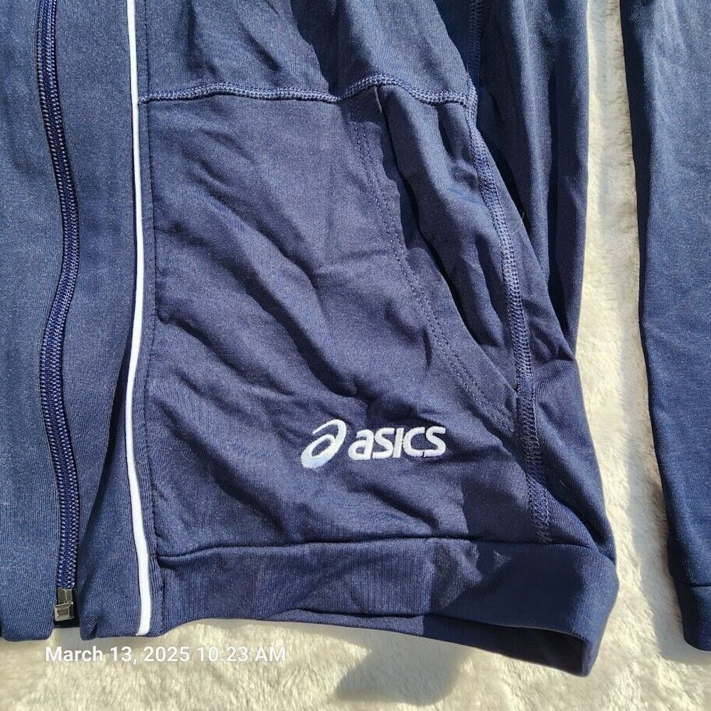 Asics Women's Medium Long Sleeve Active Jacket Full Zip USA Made Hooded Pockets - Picture 2 of 10